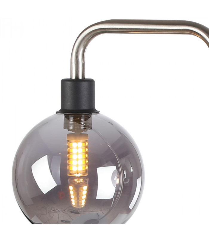 Humphrey Table Lamp 2 Light G9 Graphite Satin Nickel Smoke Glass-5