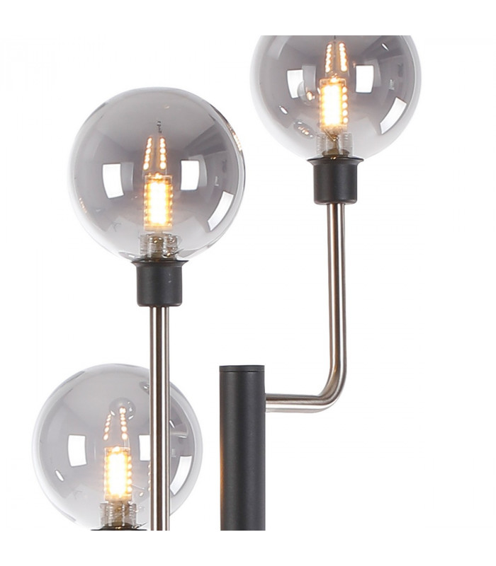Humphrey Floor Lamp 8 Light G9 Graphite Satin Nickel Smoke Glass-5