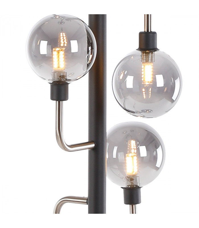 Humphrey Floor Lamp 8 Light G9 Graphite Satin Nickel Smoke Glass-6
