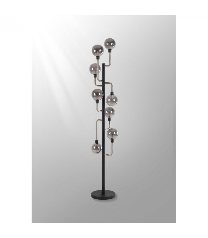 Humphrey Floor Lamp 8 Light G9 Graphite Satin Nickel Smoke Glass-8