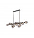 Humphrey Fixed Ceiling Pendant Ceiling Lamp 10 Light G9 Graphite Satin Nickel Smoke Glass-1