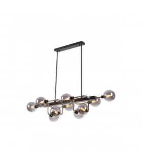 Humphrey Fixed Ceiling Pendant Ceiling Lamp 10 Light G9 Graphite Satin Nickel Smoke Glass-1