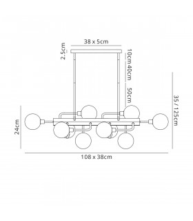 Humphrey Fixed Ceiling Pendant Ceiling Lamp 10 Light G9 Graphite Satin Nickel Smoke Glass-2