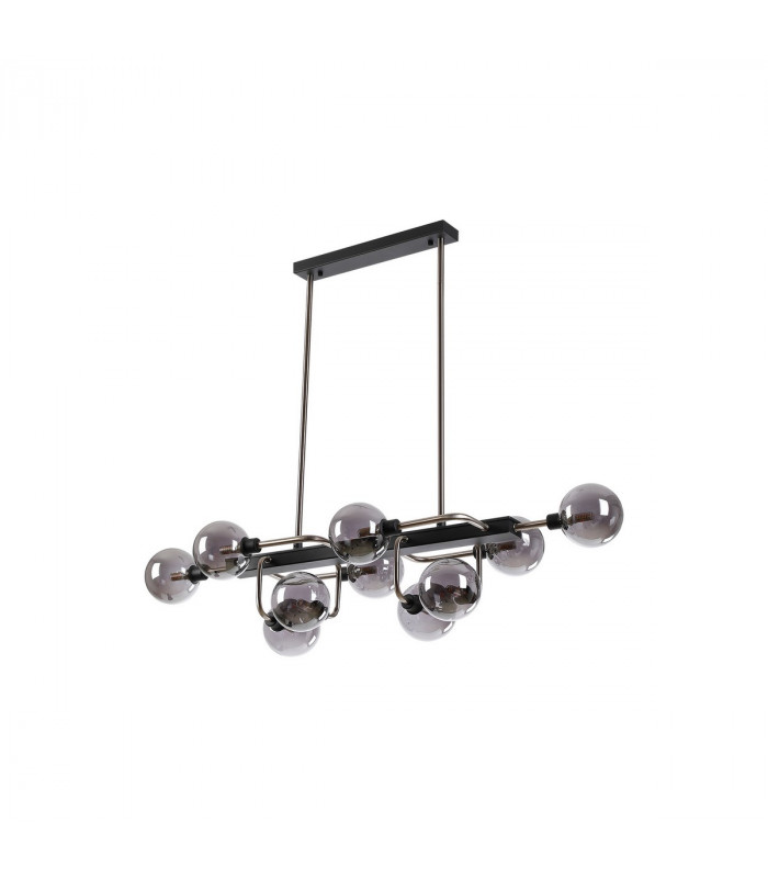 Humphrey Fixed Ceiling Pendant Ceiling Lamp 10 Light G9 Graphite Satin Nickel Smoke Glass-4