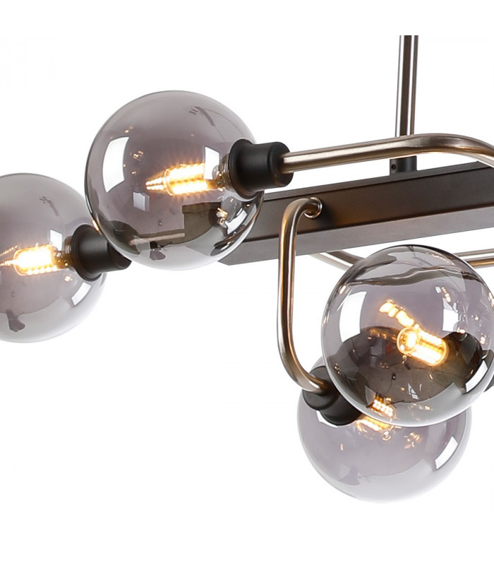 Humphrey Fixed Ceiling Pendant Ceiling Lamp 10 Light G9 Graphite Satin Nickel Smoke Glass-7