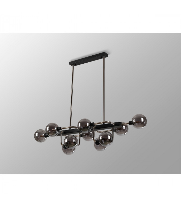 Humphrey Fixed Ceiling Pendant Ceiling Lamp 10 Light G9 Graphite Satin Nickel Smoke Glass-10