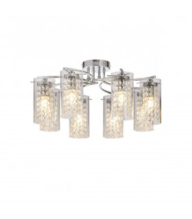 Russia Semi Flush 8 Light E14 Polished Chrome Crystal Glass-1