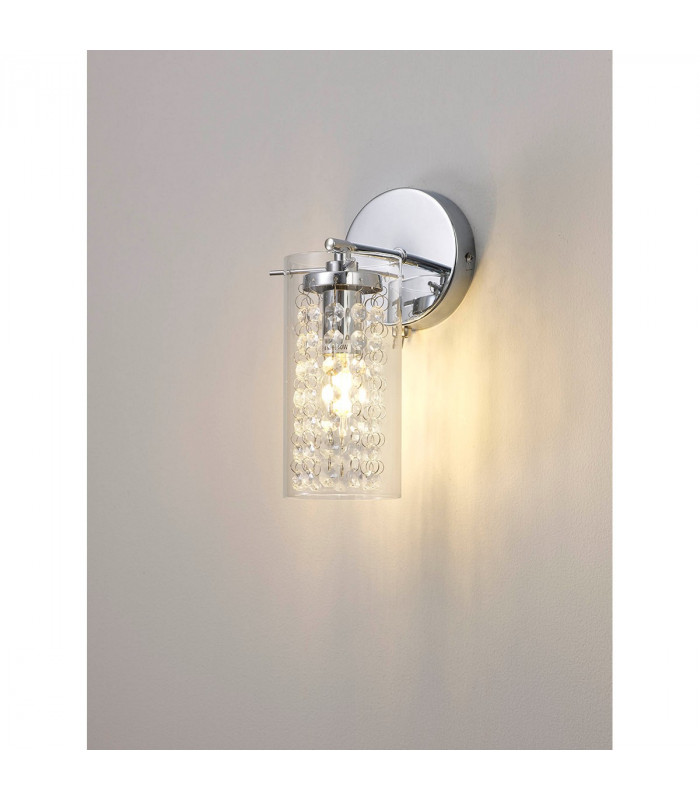 Russia Wall Lamp Switched E14 Polished Chrome Crystal Glass-3