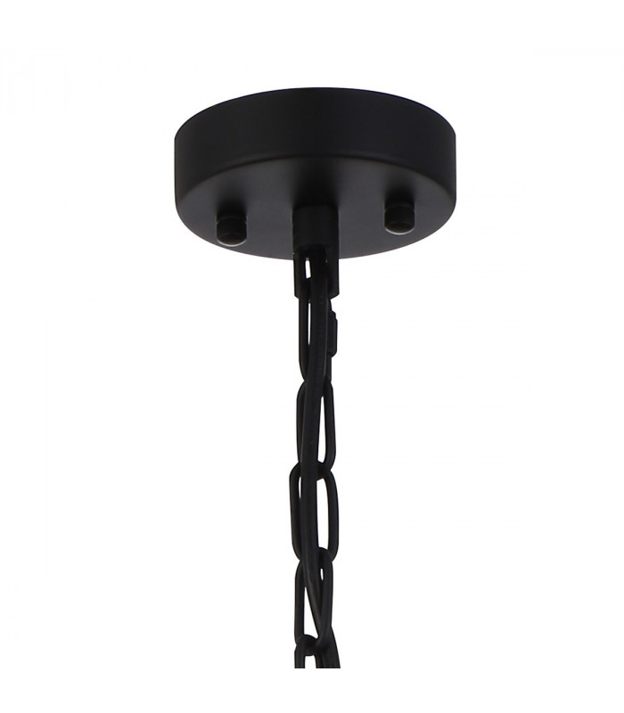 Guilford Ceiling Pendant E27 Satin Black Clear-5