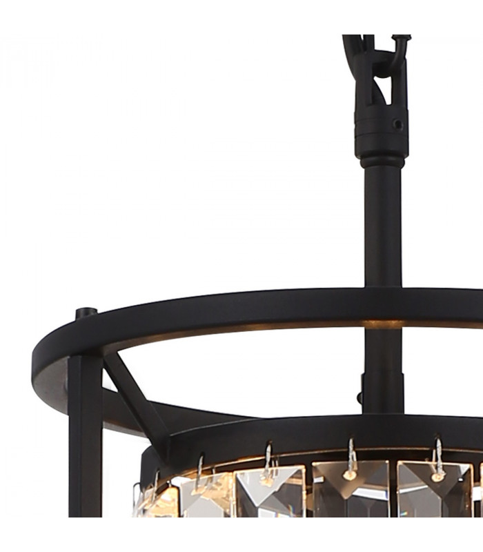 Guilford Ceiling Pendant E27 Satin Black Clear-6