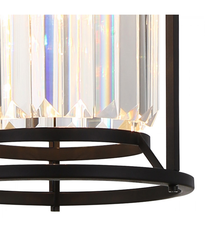 Guilford Ceiling Pendant E27 Satin Black Clear-7