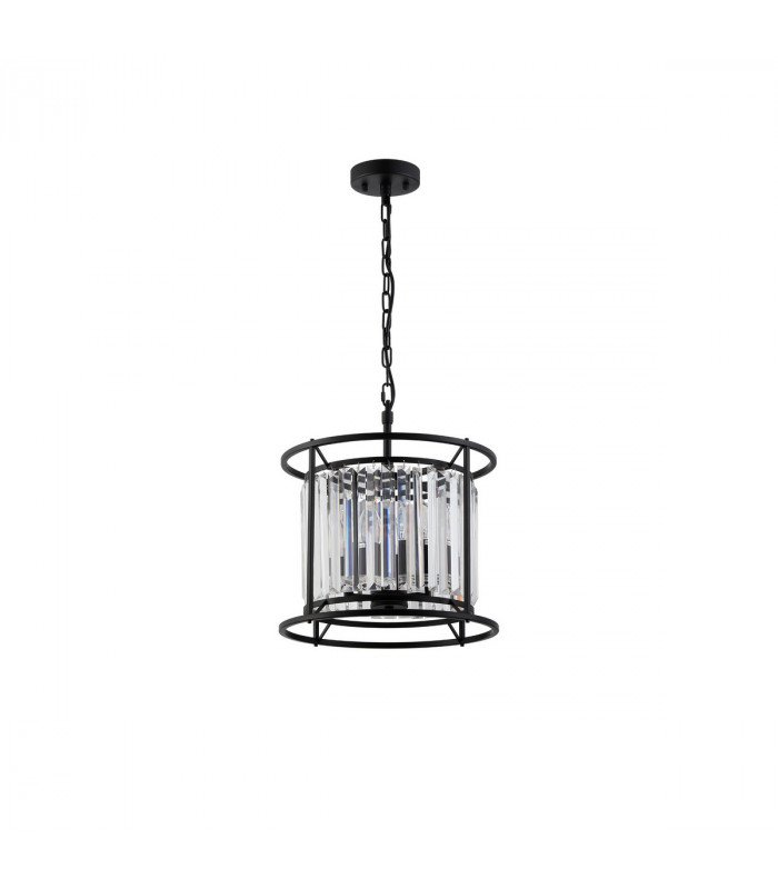 Guilford Ceiling Pendant Semi Ceiling Lamp Convertible 3 Light E14 Satin Black Clear-4