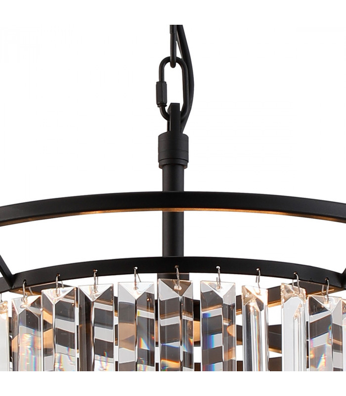 Guilford Ceiling Pendant Semi Ceiling Lamp Convertible 3 Light E14 Satin Black Clear-6