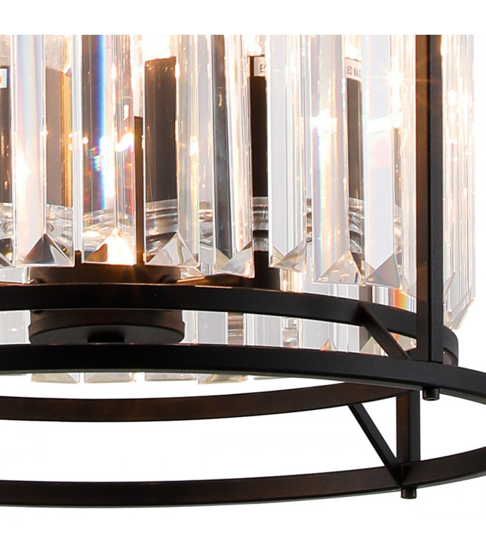 Guilford Ceiling Pendant Semi Ceiling Lamp Convertible 3 Light E14 Satin Black Clear-8