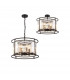 Guilford Ceiling Pendant Semi Ceiling Lamp Convertible 6 Light E14 Satin Black Clear-1