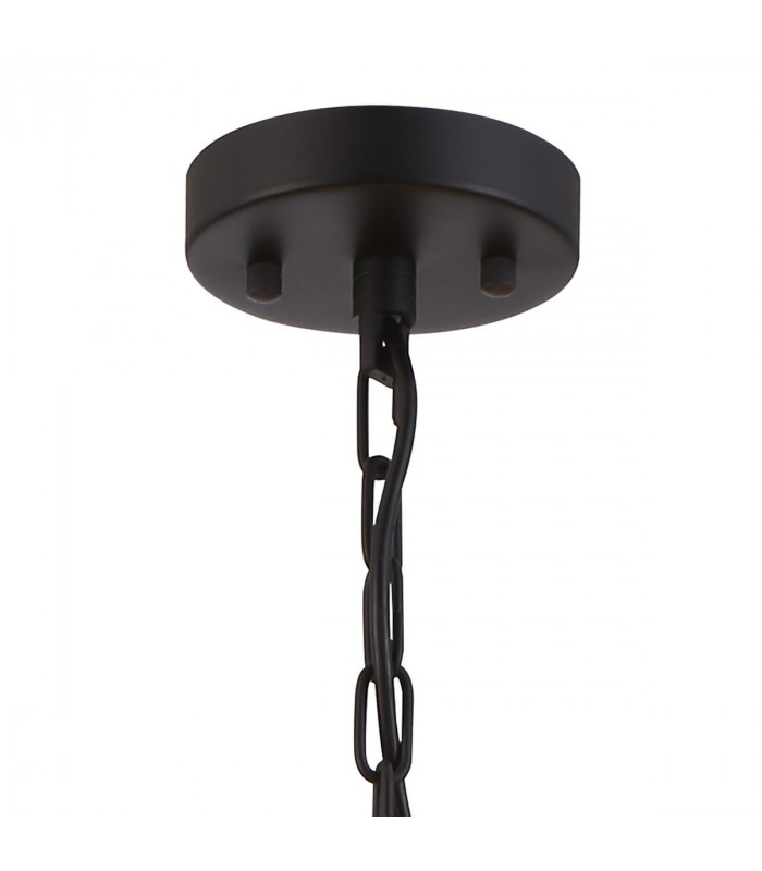 Guilford Ceiling Pendant Semi Ceiling Lamp Convertible 6 Light E14 Satin Black Clear-5