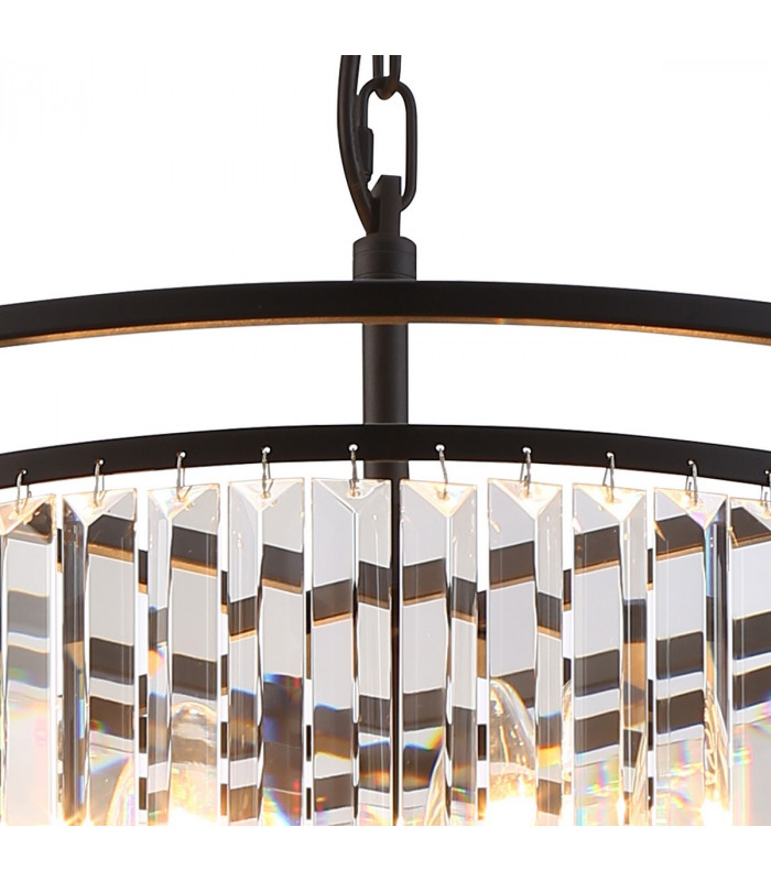 Guilford Ceiling Pendant Semi Ceiling Lamp Convertible 6 Light E14 Satin Black Clear-6