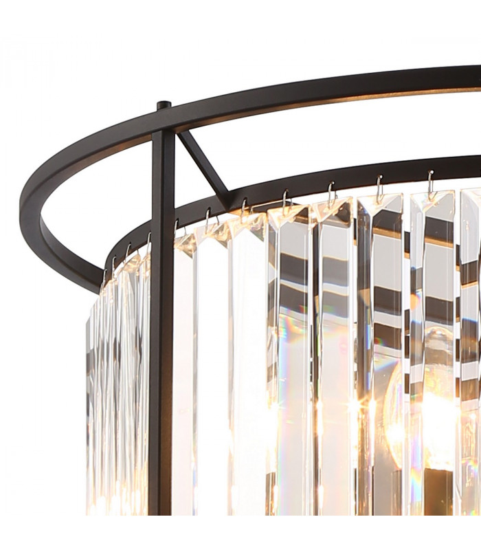 Guilford Ceiling Pendant Semi Ceiling Lamp Convertible 6 Light E14 Satin Black Clear-7