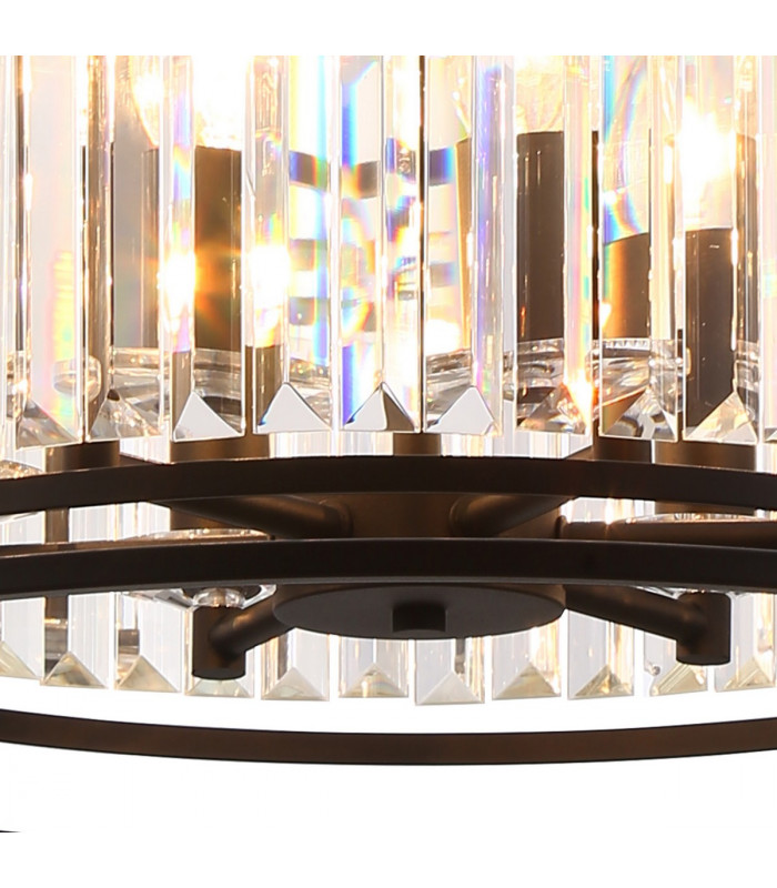Guilford Ceiling Pendant Semi Ceiling Lamp Convertible 6 Light E14 Satin Black Clear-8