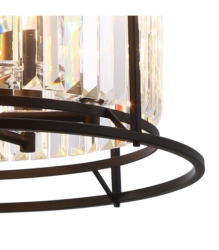 Guilford Ceiling Pendant Semi Ceiling Lamp Convertible 6 Light E14 Satin Black Clear-9