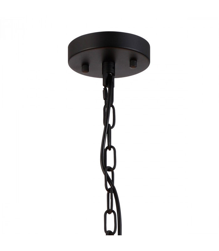 Guilford Ceiling Pendant Semi Ceiling Lamp Convertible 8 Light E14 Satin Black Clear-5