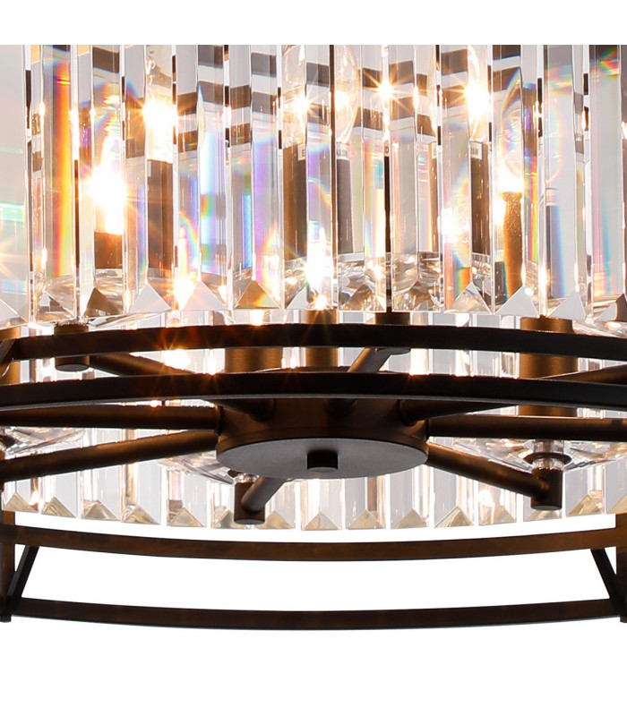 Guilford Ceiling Pendant Semi Ceiling Lamp Convertible 8 Light E14 Satin Black Clear-7