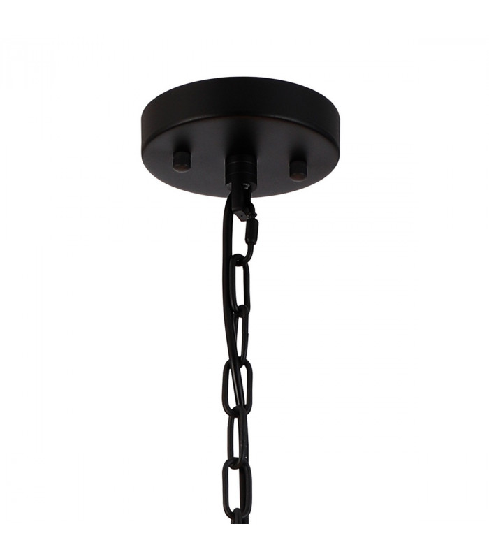 Guilford 2 Tier Ceiling Pendant 3+3 Light E14 Satin Black Clear-5