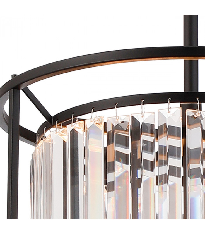 Guilford 2 Tier Ceiling Pendant 3+3 Light E14 Satin Black Clear-6