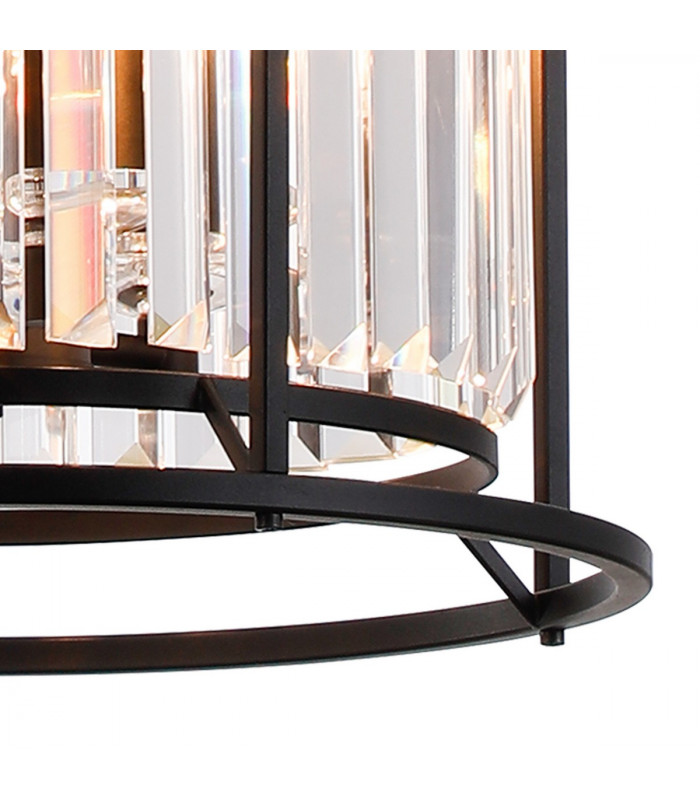 Guilford 2 Tier Ceiling Pendant 3+3 Light E14 Satin Black Clear-8