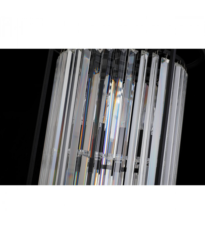 Guilford 2 Tier Ceiling Pendant 3+3 Light E14 Satin Black Clear-10