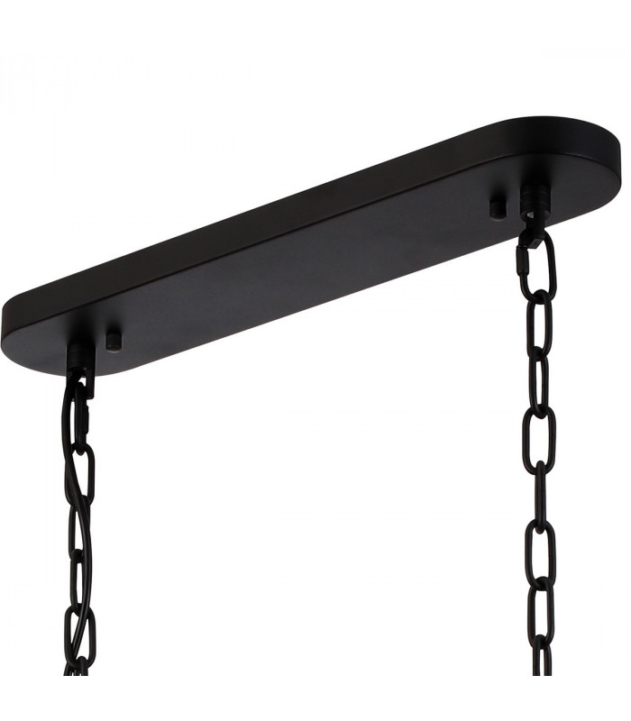 Guilford Oval Ceiling Pendant 7 Light E14 Satin Black Clear-5