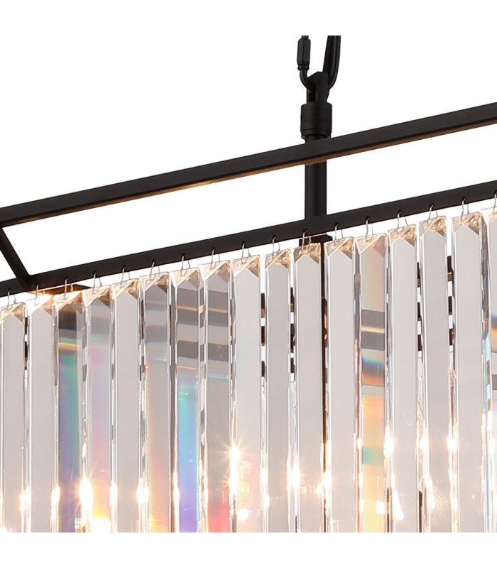 Guilford Oval Ceiling Pendant 7 Light E14 Satin Black Clear-6