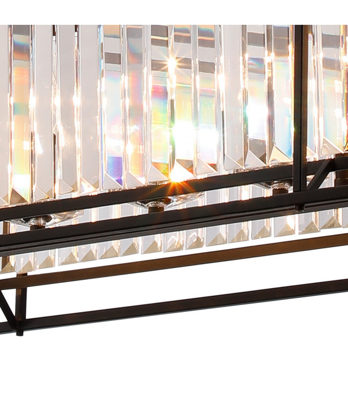 Guilford Oval Ceiling Pendant 7 Light E14 Satin Black Clear-7