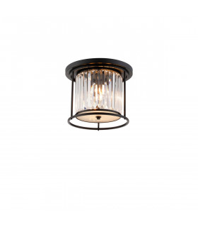Guilford Ceiling Lamp 3 Light E27 Satin Black Clear-1