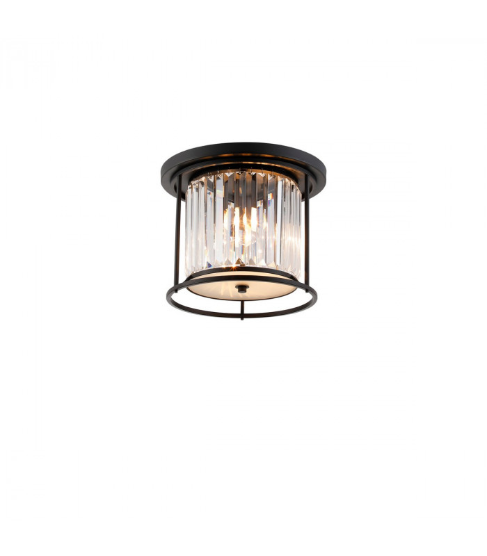 Guilford Ceiling Lamp 3 Light E27 Satin Black Clear-1