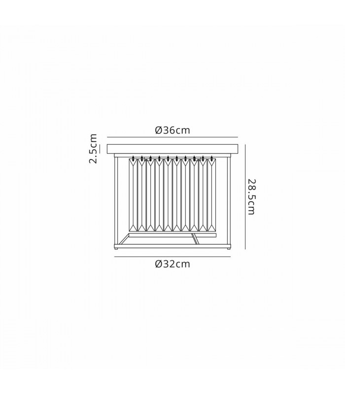 Guilford Ceiling Lamp 3 Light E27 Satin Black Clear-2