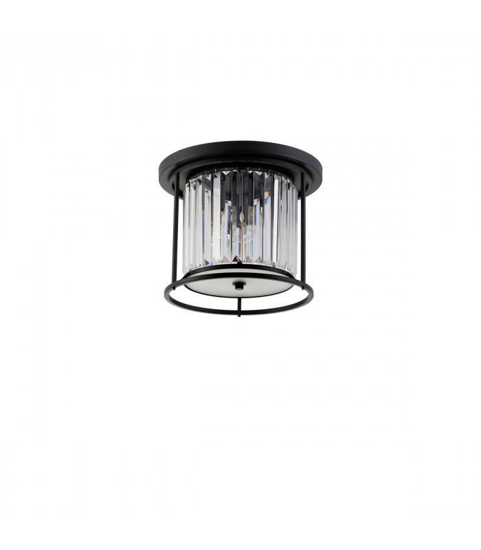 Guilford Ceiling Lamp 3 Light E27 Satin Black Clear-4
