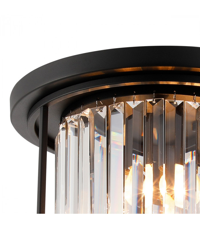 Guilford Ceiling Lamp 3 Light E27 Satin Black Clear-5