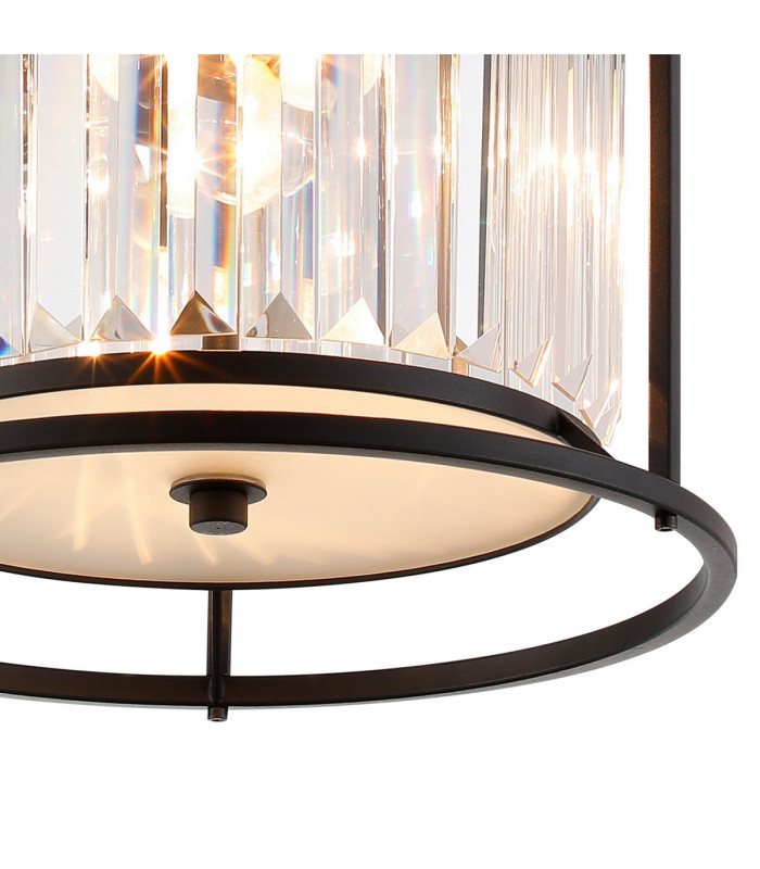 Guilford Ceiling Lamp 3 Light E27 Satin Black Clear-6