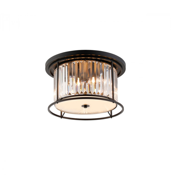 Guilford Ceiling Lamp 4 Light E27 Satin Black Clear-1