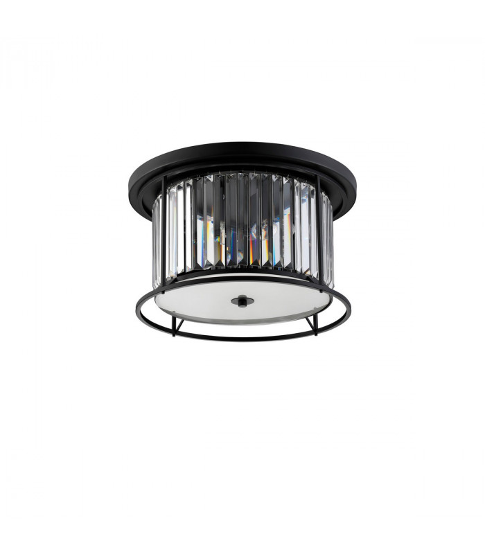 Guilford Ceiling Lamp 4 Light E27 Satin Black Clear-4