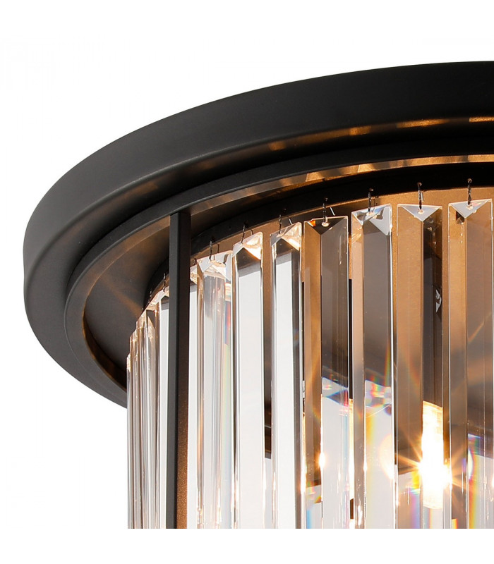 Guilford Ceiling Lamp 4 Light E27 Satin Black Clear-5