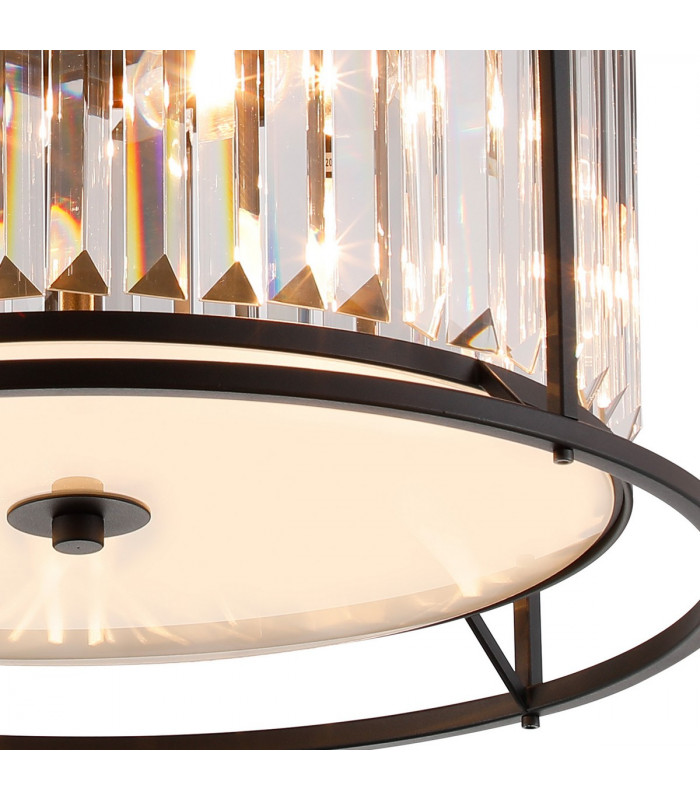 Guilford Ceiling Lamp 4 Light E27 Satin Black Clear-6