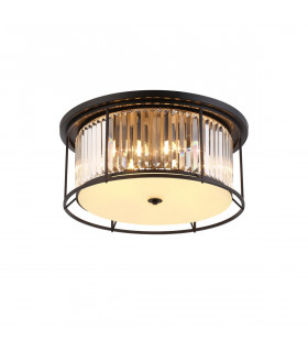 Guilford Ceiling Lamp 6 Light E27 Satin Black Clear-1