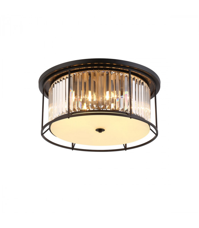 Guilford Ceiling Lamp 6 Light E27 Satin Black Clear-1