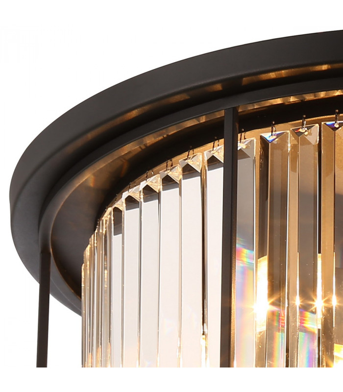 Guilford Ceiling Lamp 6 Light E27 Satin Black Clear-5