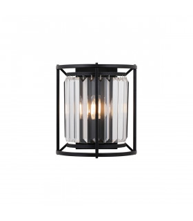 Guilford Wall Lamp 2 Light E14 Satin Black Clear-1