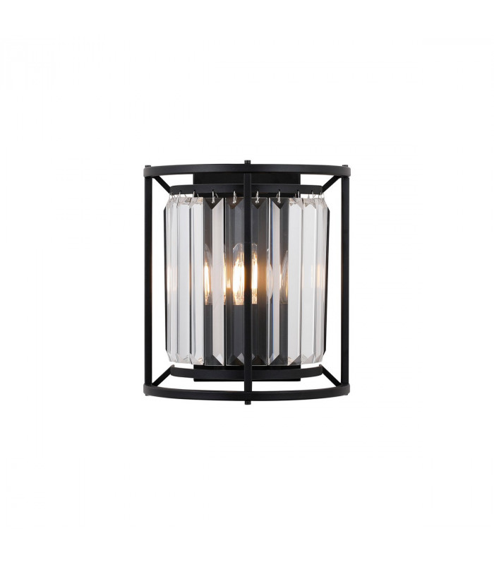 Guilford Wall Lamp 2 Light E14 Satin Black Clear-1