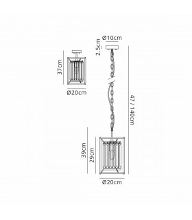 Guilford Ceiling Pendant E27 Polished Nickel Clear-2