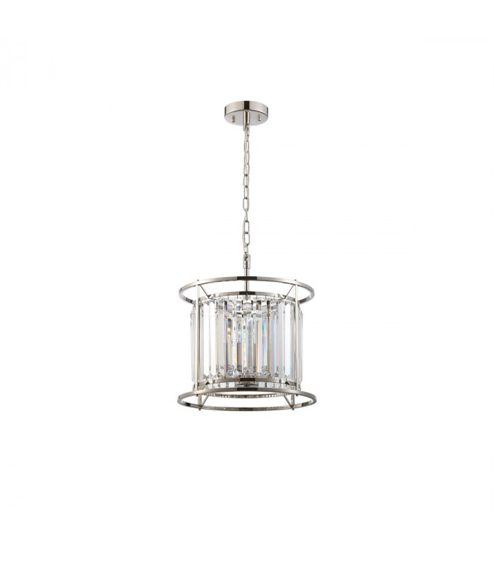 Guilford Ceiling Pendant Semi Ceiling Lamp Convertible 3 Light E14 Polished Nickel Clear-4